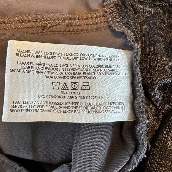 Eddie Bauer Mens Dark Gray Active Nylon/Spandex Pants Pockets Size 36 - Picture 8 of 11